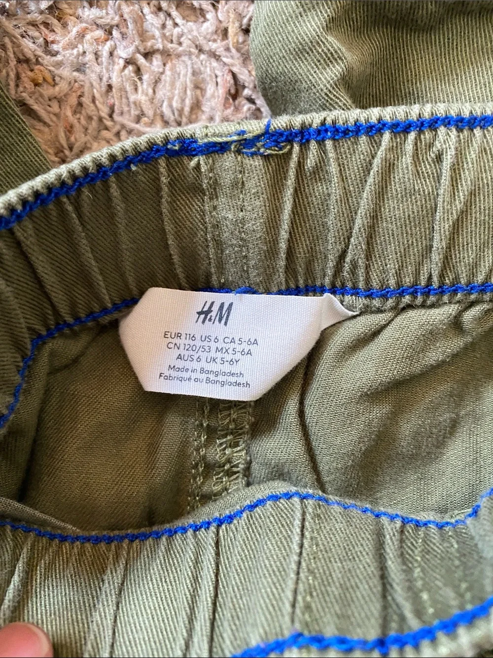 Boys HM cargo green pants 6